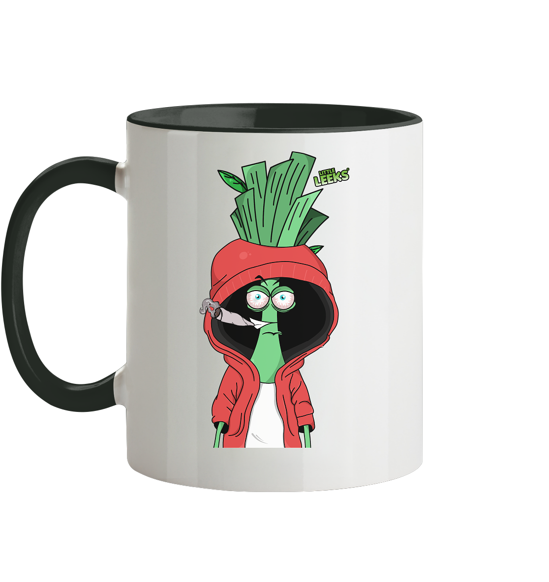 Motiv Little Leeks Nr 08: Smokin Green Lauch - Tasse zweifarbig