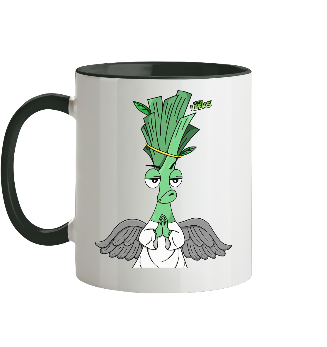Motiv Nr 03: motivierter Engel Lauch - Tasse zweifarbig
