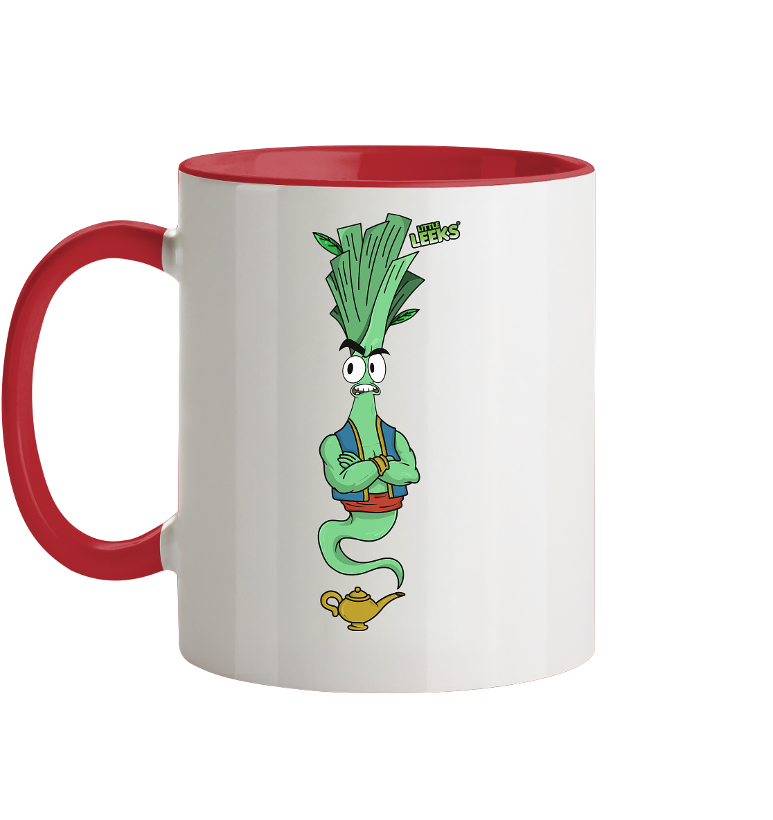 Motiv Little Leeks Nr 43: Lauch aus der Flasche - Tasse zweifarbig