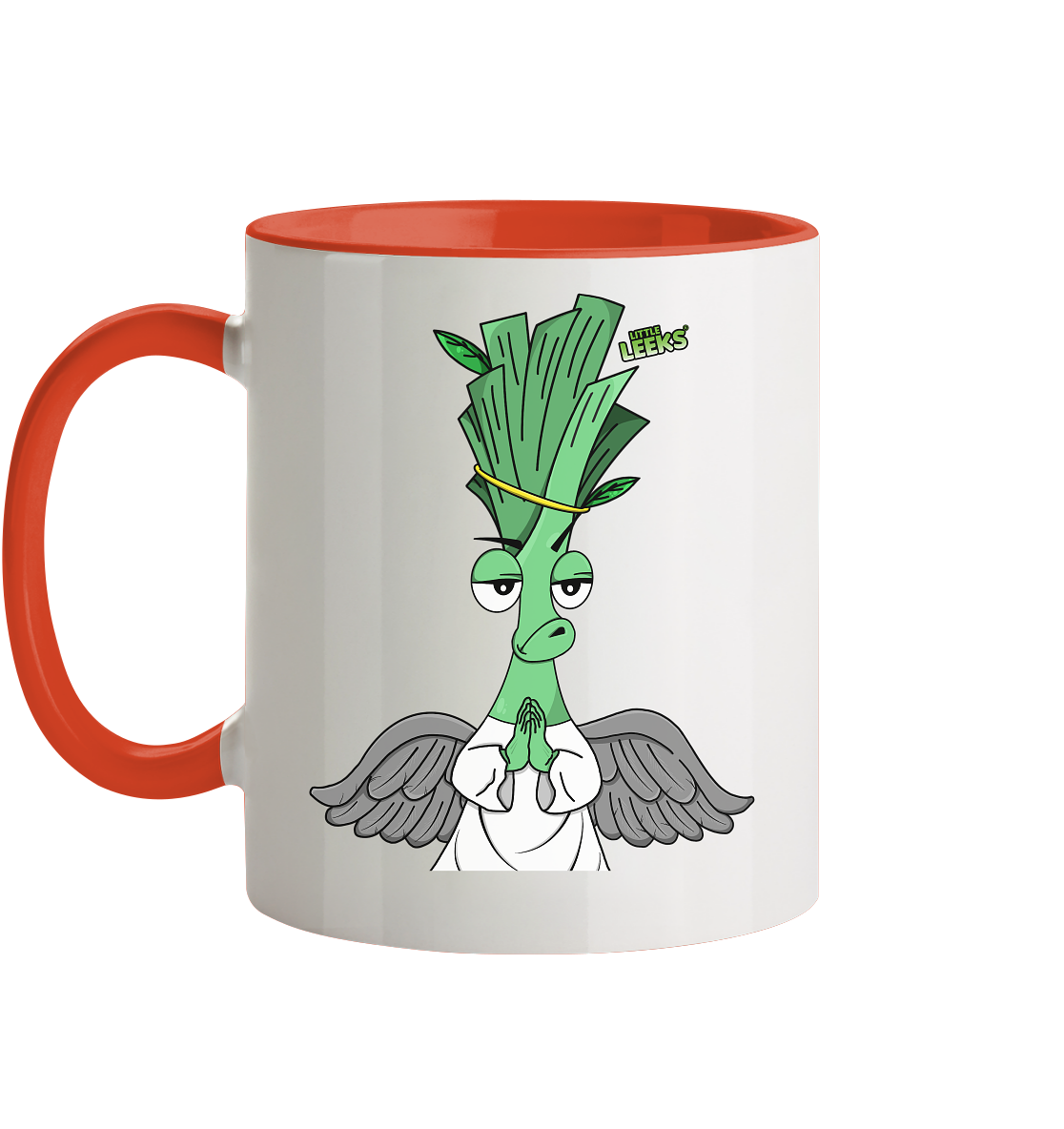 Motiv Nr 03: motivierter Engel Lauch - Tasse zweifarbig