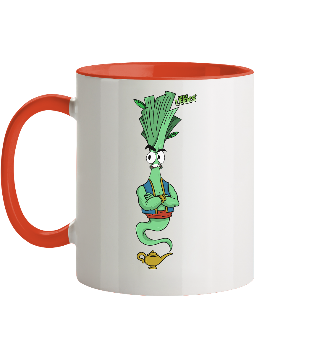 Motiv Little Leeks Nr 43: Lauch aus der Flasche - Tasse zweifarbig