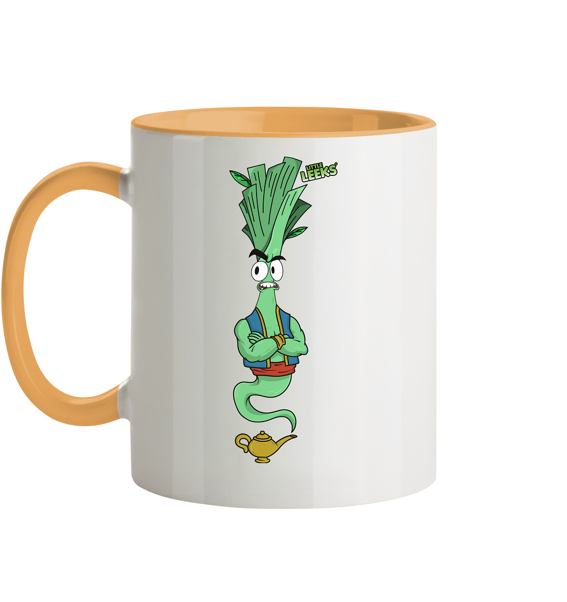 Motiv Little Leeks Nr 43: Lauch aus der Flasche - Tasse zweifarbig