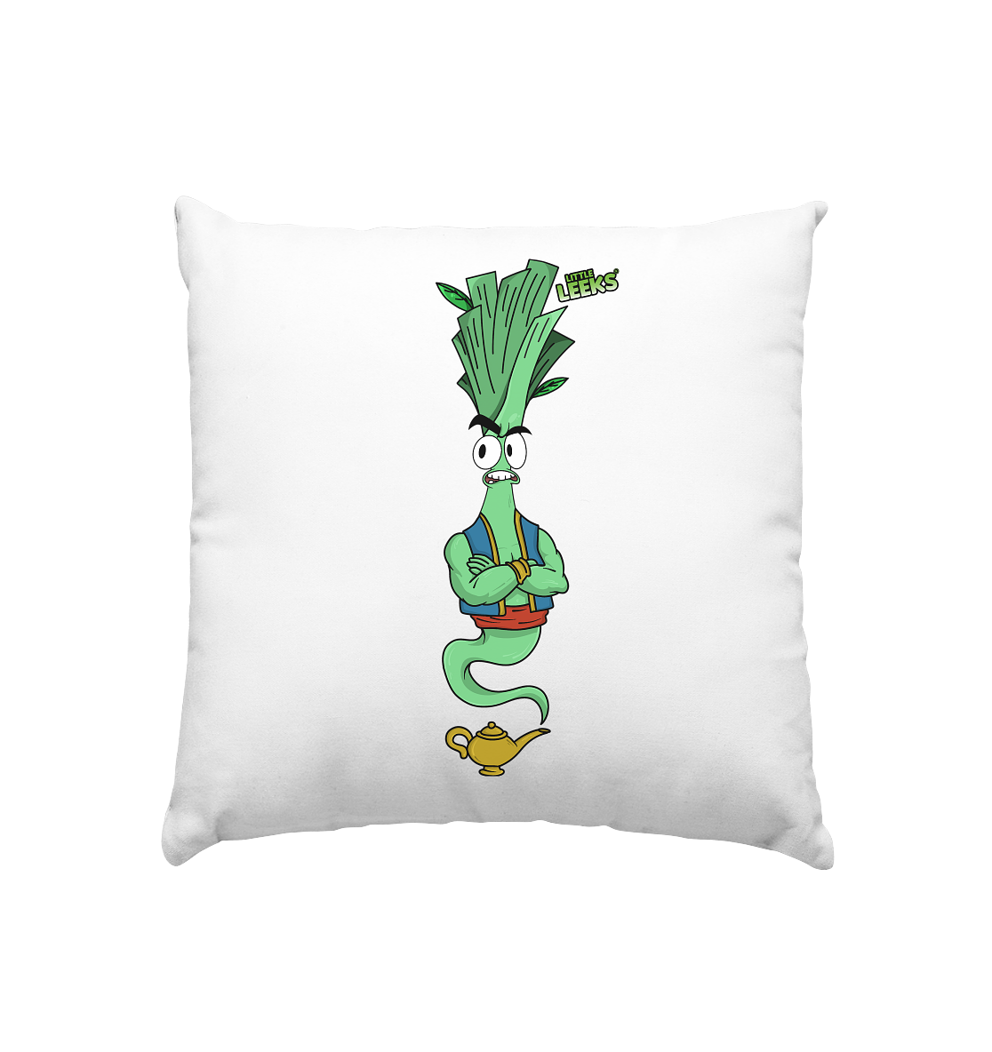 Motiv Little Leeks Nr 43: Lauch aus der Flasche - Kissen 40x40cm