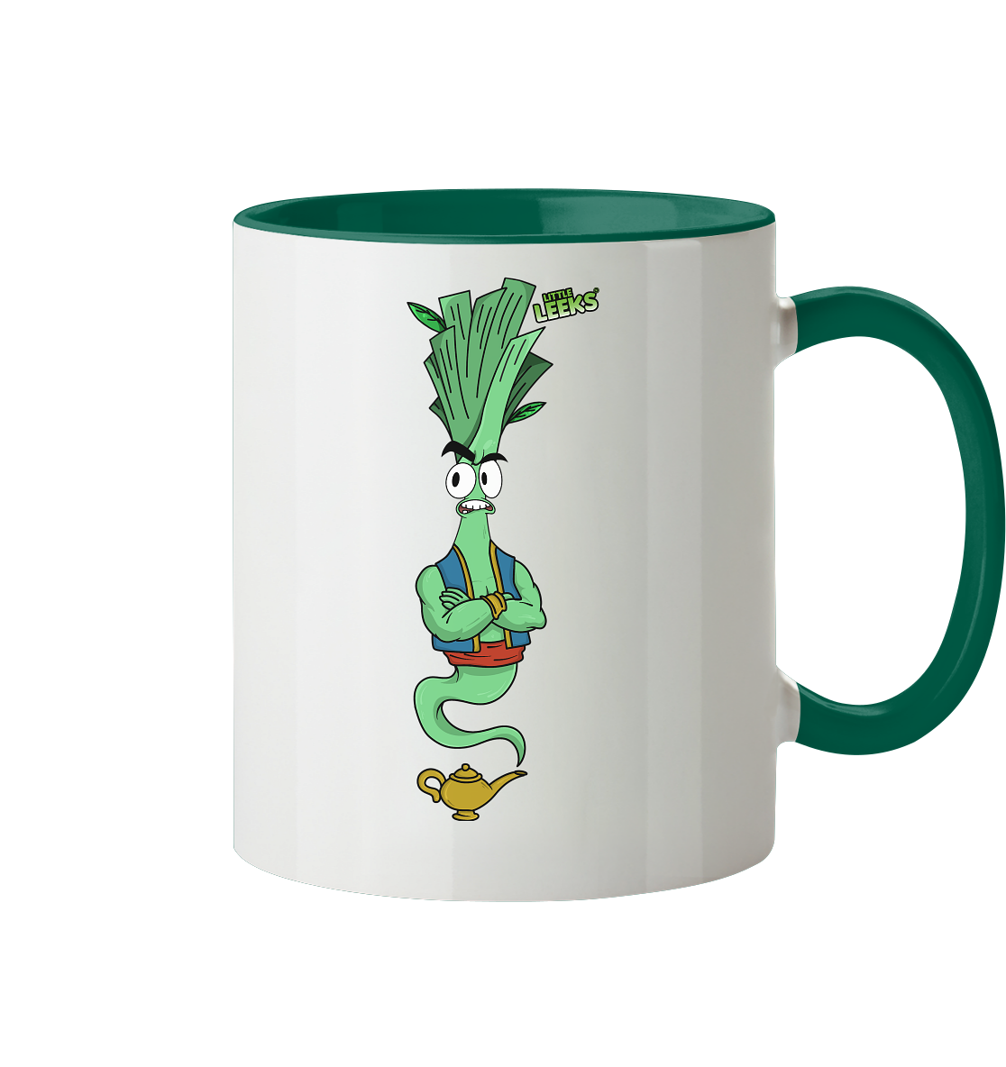 Motiv Little Leeks Nr 43: Lauch aus der Flasche - Tasse zweifarbig