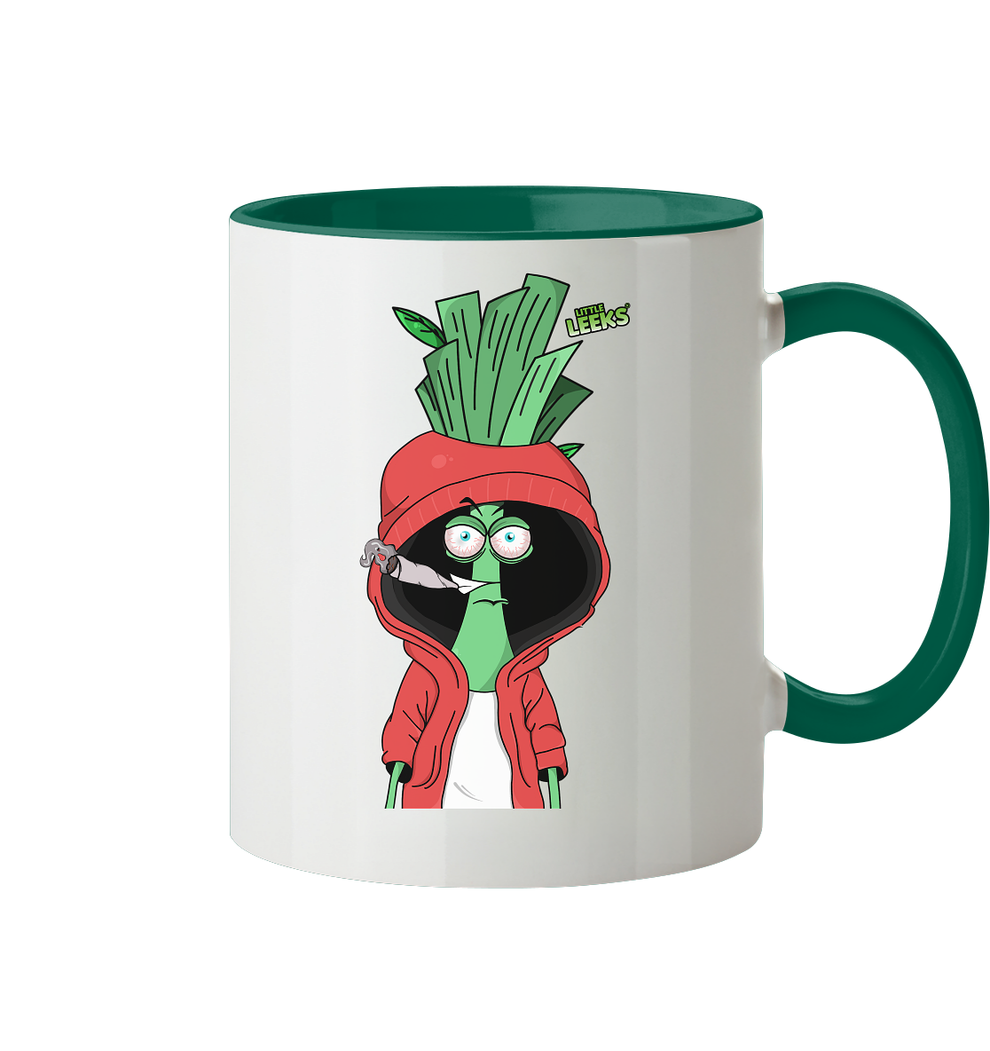 Motiv Little Leeks Nr 08: Smokin Green Lauch - Tasse zweifarbig