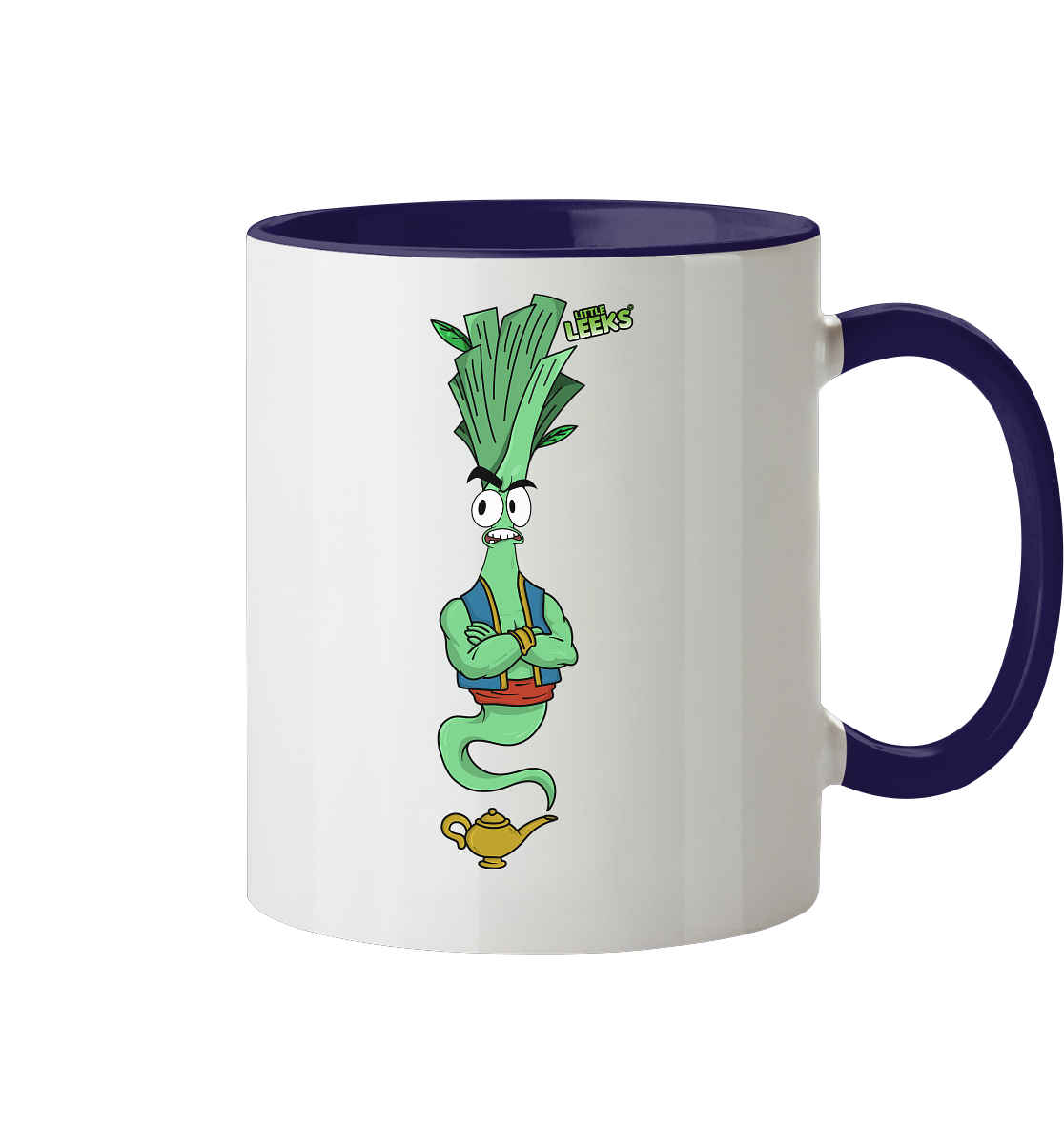 Motiv Little Leeks Nr 43: Lauch aus der Flasche - Tasse zweifarbig