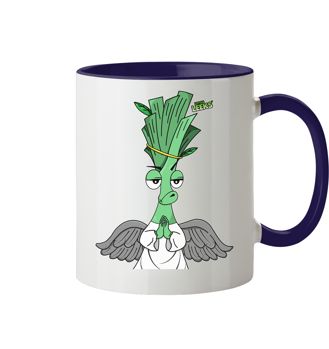 Motiv Nr 03: motivierter Engel Lauch - Tasse zweifarbig
