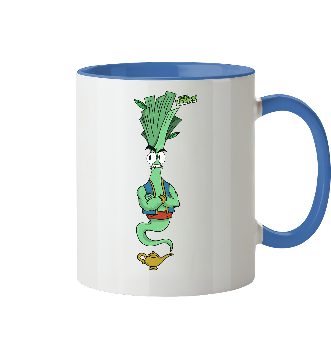 Motiv Little Leeks Nr 43: Lauch aus der Flasche - Tasse zweifarbig