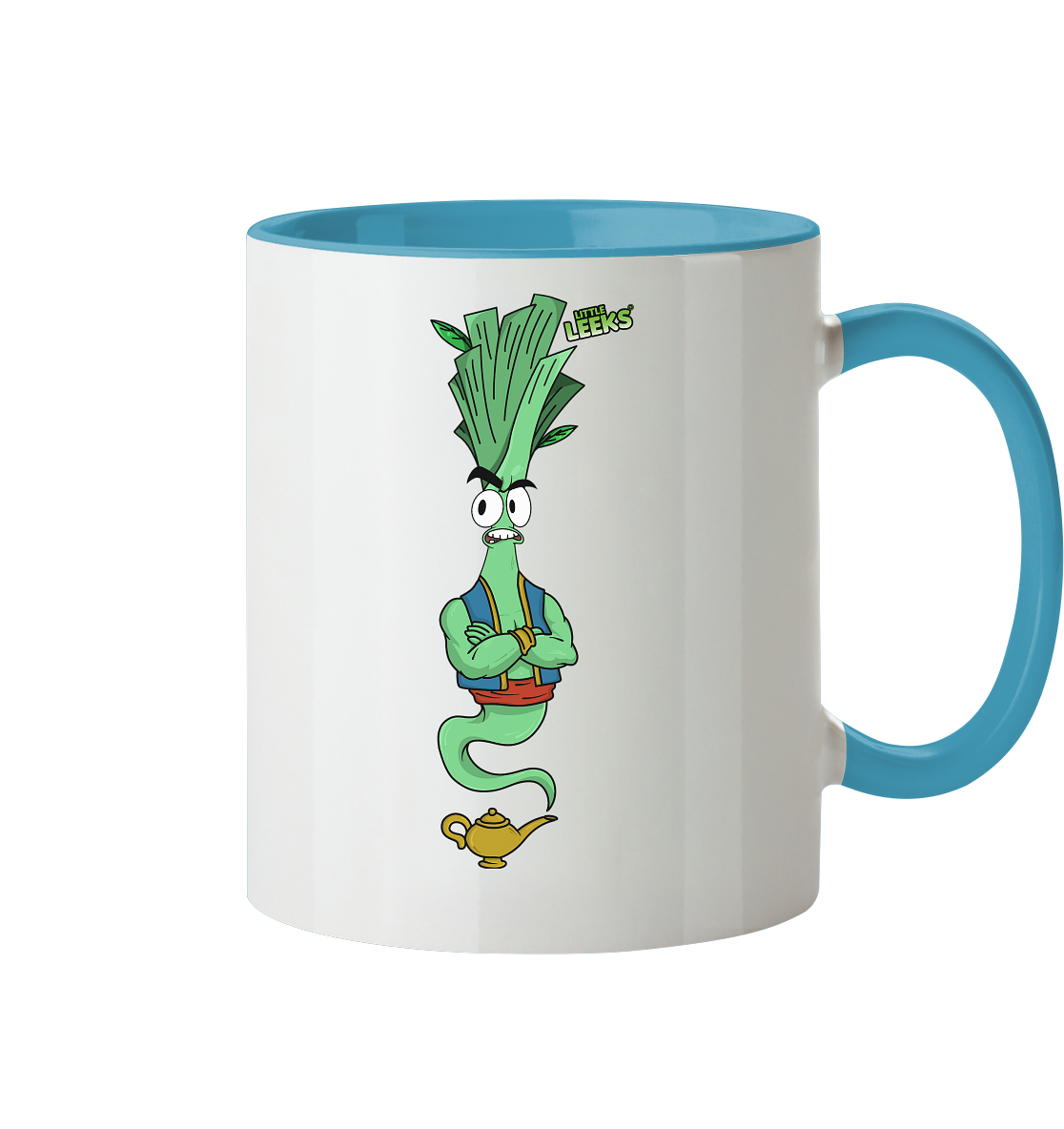 Motiv Little Leeks Nr 43: Lauch aus der Flasche - Tasse zweifarbig
