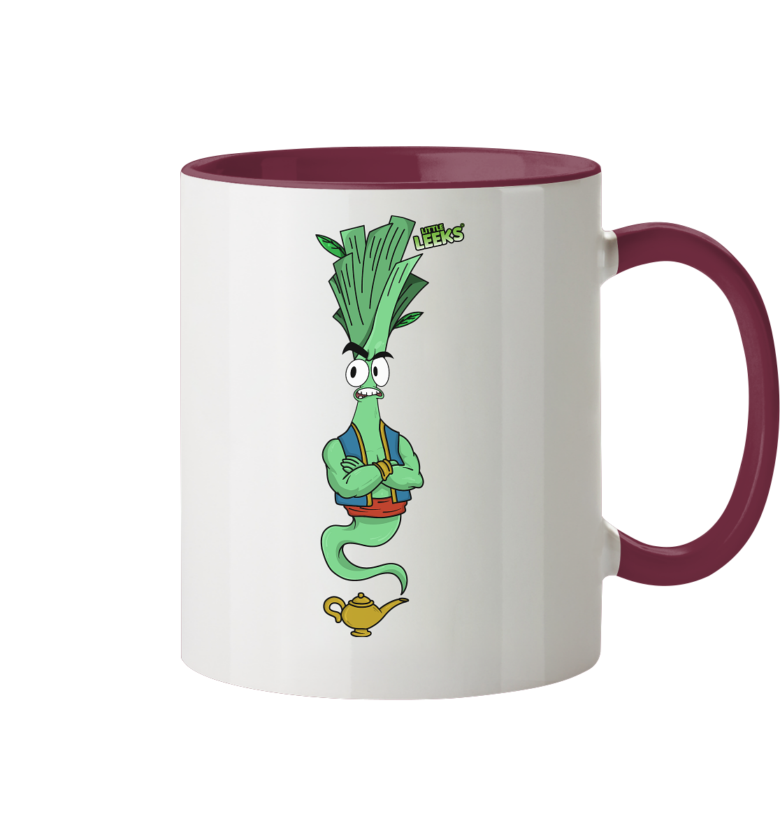 Motiv Little Leeks Nr 43: Lauch aus der Flasche - Tasse zweifarbig