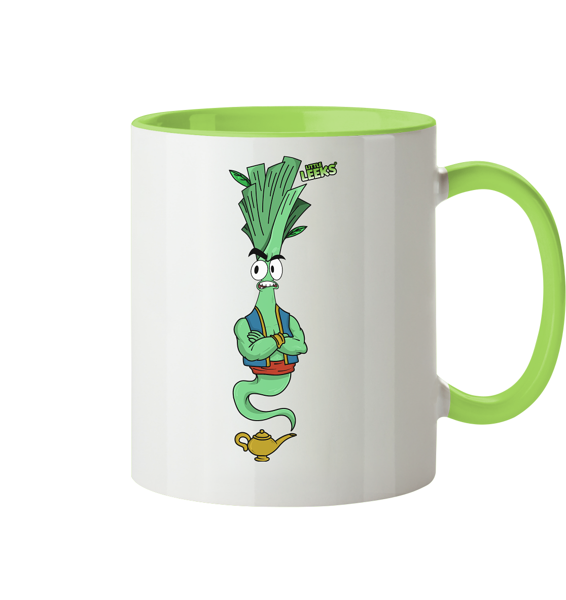 Motiv Little Leeks Nr 43: Lauch aus der Flasche - Tasse zweifarbig