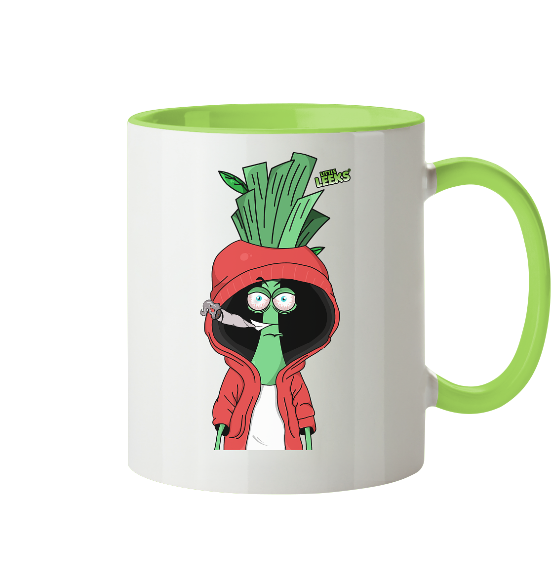 Motiv Little Leeks Nr 08: Smokin Green Lauch - Tasse zweifarbig
