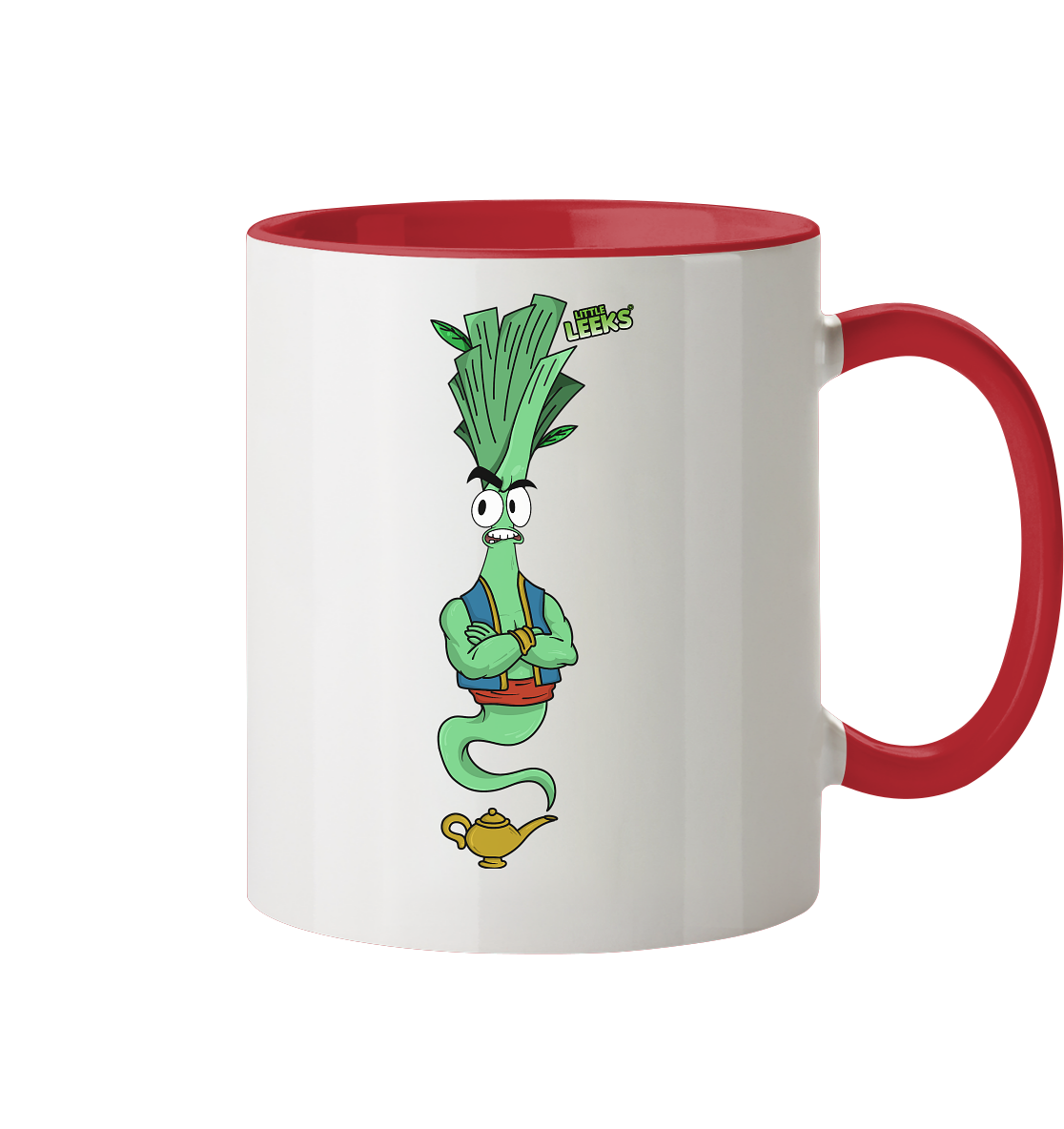 Motiv Little Leeks Nr 43: Lauch aus der Flasche - Tasse zweifarbig