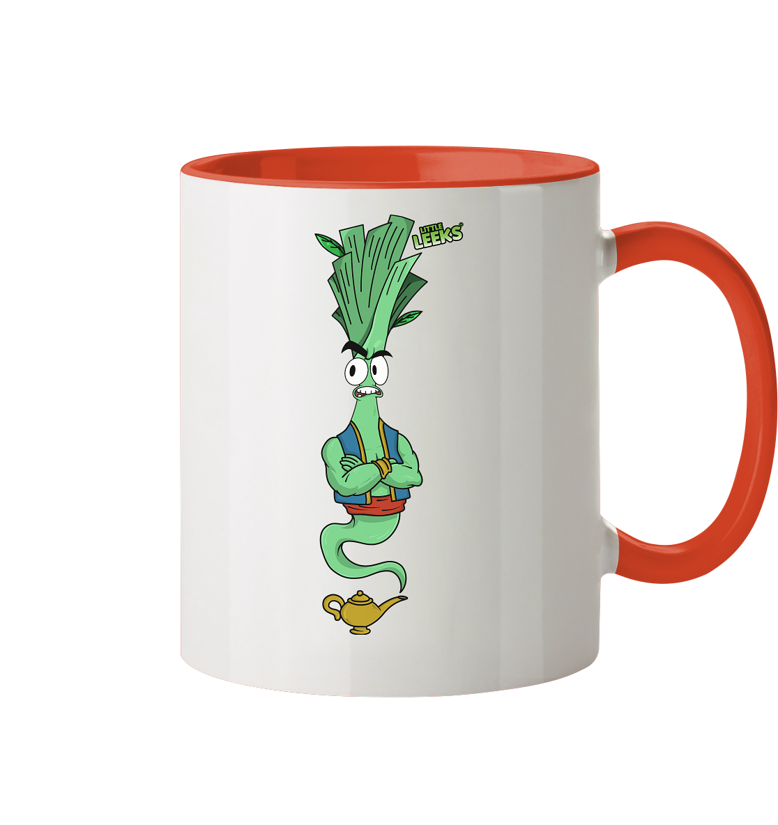 Motiv Little Leeks Nr 43: Lauch aus der Flasche - Tasse zweifarbig