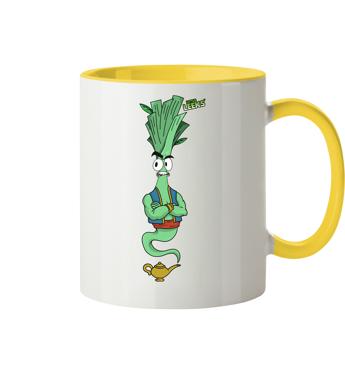 Motiv Little Leeks Nr 43: Lauch aus der Flasche - Tasse zweifarbig